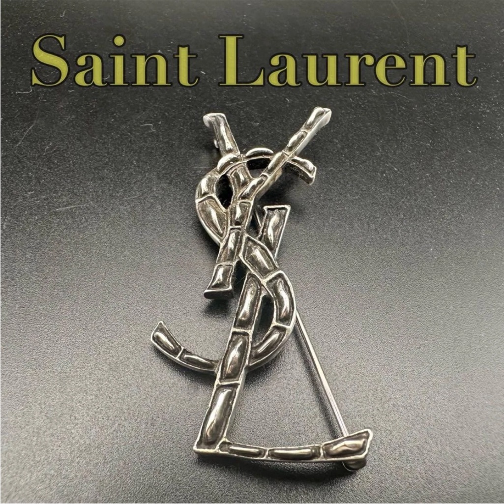 Saint Laurent Metallic Logo Pin 2500$
